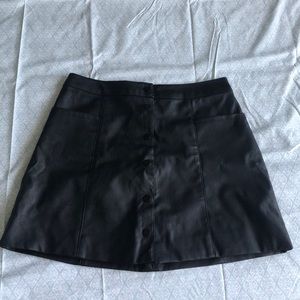 Divided Pleather Skirt